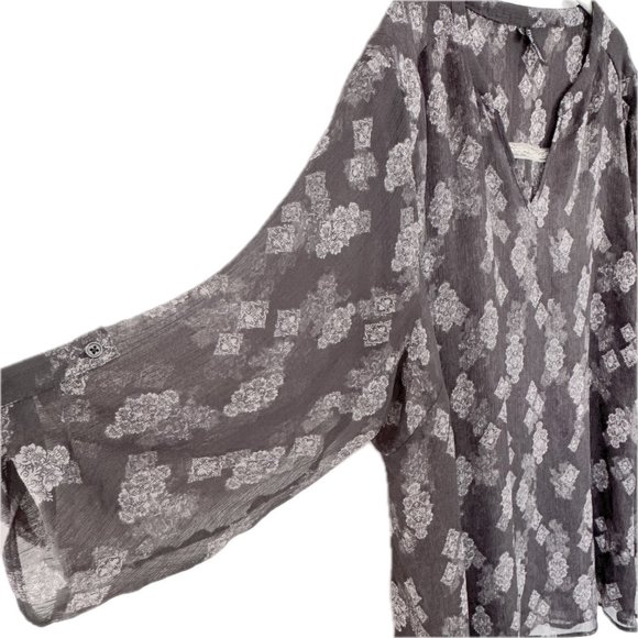 Maurices Dark Gray Damask Tunic - Plus Size 4 - Picture 3 of 8